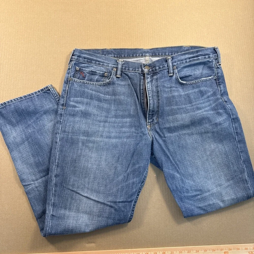 Men's Polo Ralph Lauren Denim Jeans White Label 381‎ Light Blue Wash 40x30